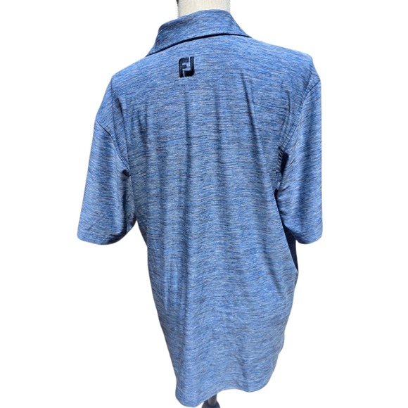 FootJoy Torrey Pines Golf Polo Shirt Moisture Wicking Athletic Fit Blue Men XL - Picture 4 of 4